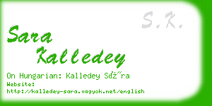 sara kalledey business card